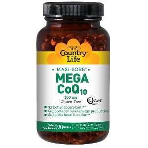 Country Life's Mega CoQ10 supports the conversion of fat into energy. Supports normal cardiovascular function..